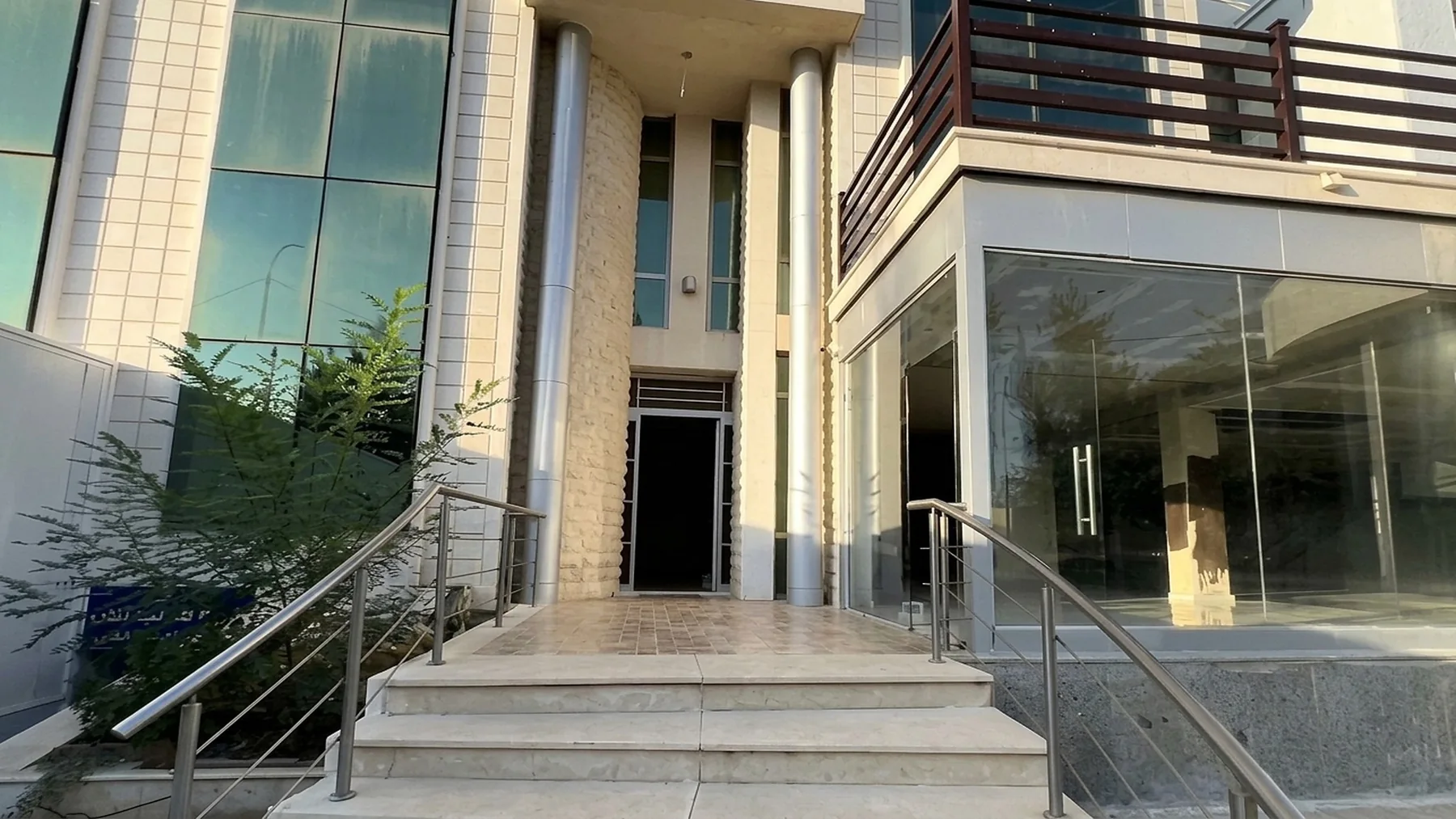 Building entrance at ground level