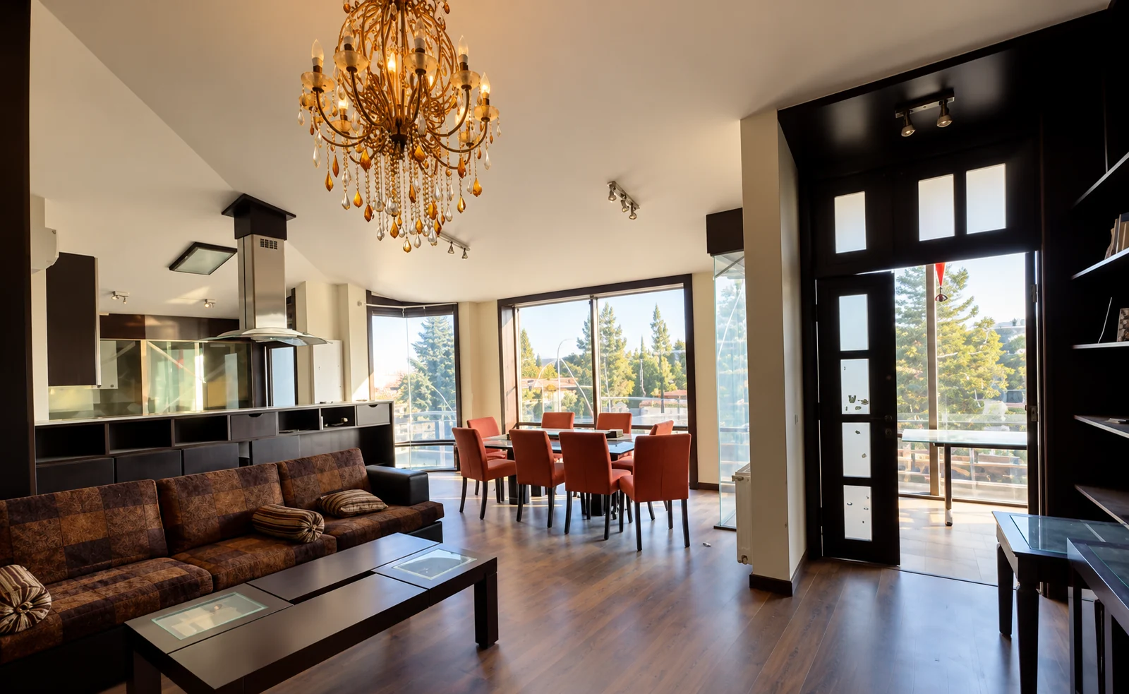 Main second-floor lounge and dining space
